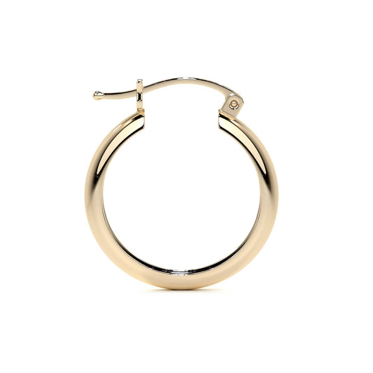 Arracada Bangle De Oro De 14k Lisa De 4mm de Ancho