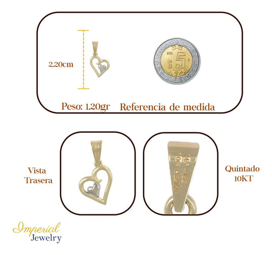 Dije En Figura De Corazones, En Oro 10k 1.40 Grm