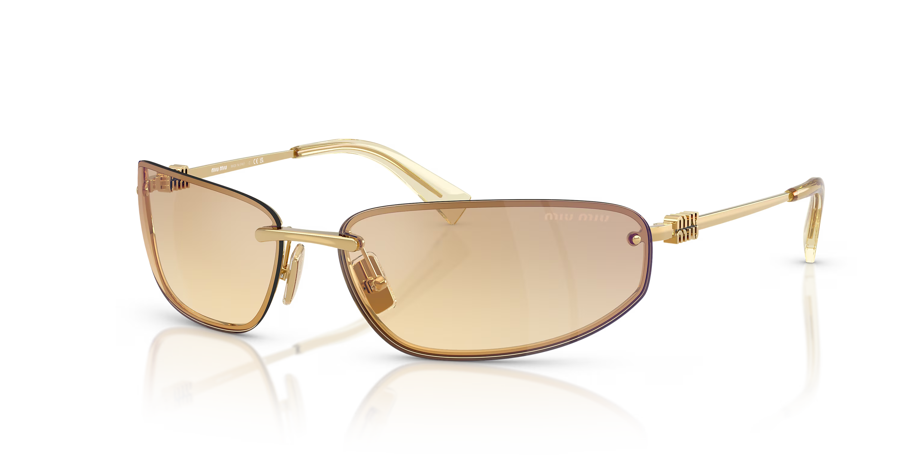 Miu Miu MU A50S con Micas Amarillo y Armazón Dorado