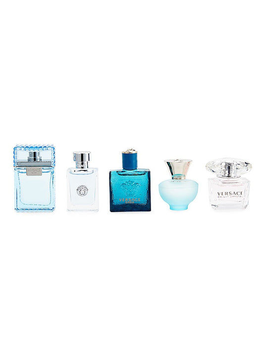 Versace: Miniaturas-Pour Femme 5ML + Bright Crystal 5ML + Man Eau De Fraiche 5ML + Pour Homme 5ML + Eros 5ML EDT Set Unisex 5ML
