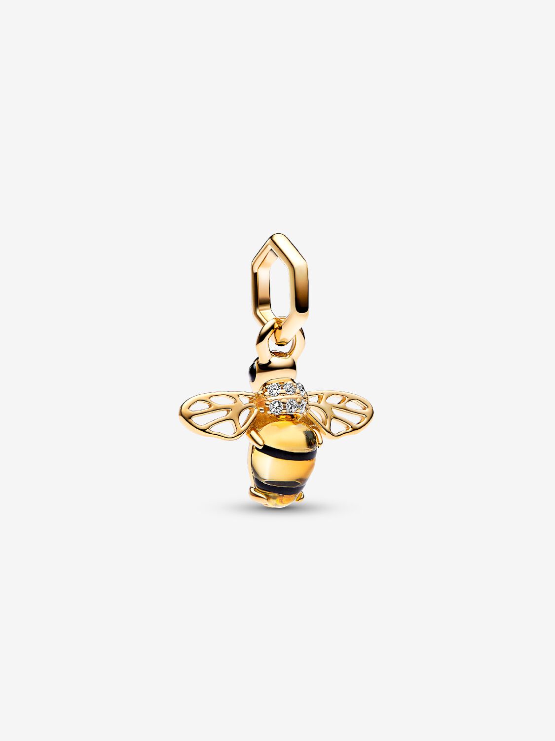 Charm colgante Abeja reluciente Bañado en oro de 14k