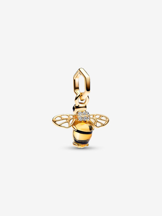 Pandora: Charm colgante Abeja reluciente Bañado en oro de 14k