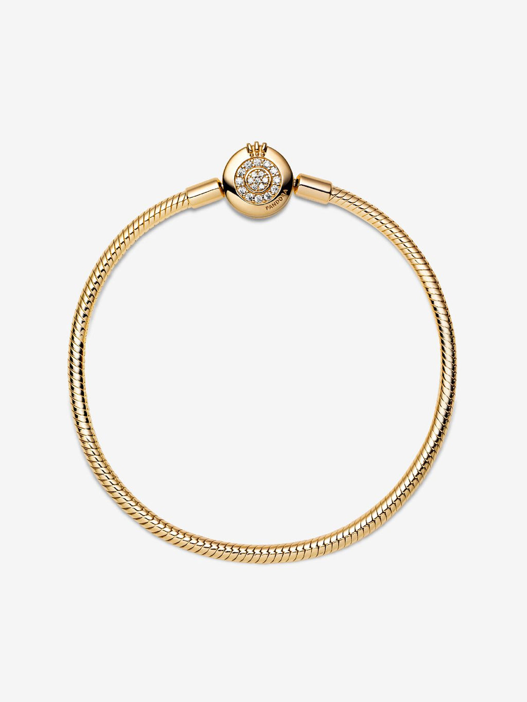 Brazalete de cadena de serpiente Corona O resplandeciente Bañado en oro de 14K