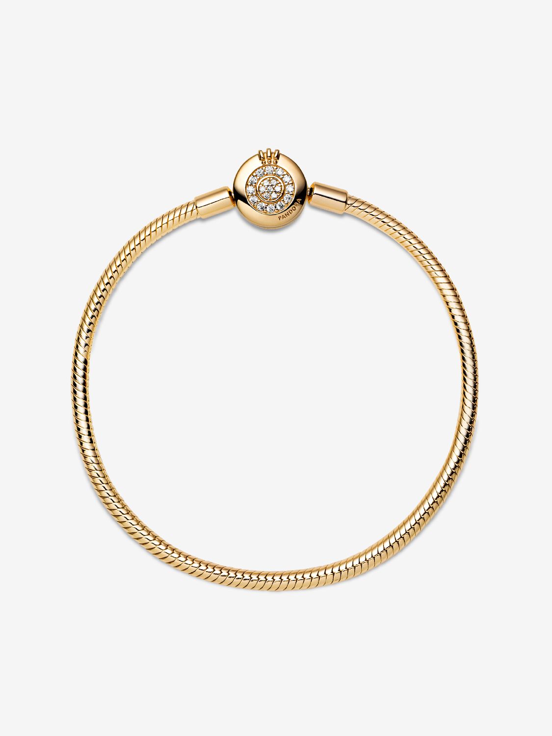 Brazalete de cadena de serpiente Corona O resplandeciente Bañado en oro de 14K