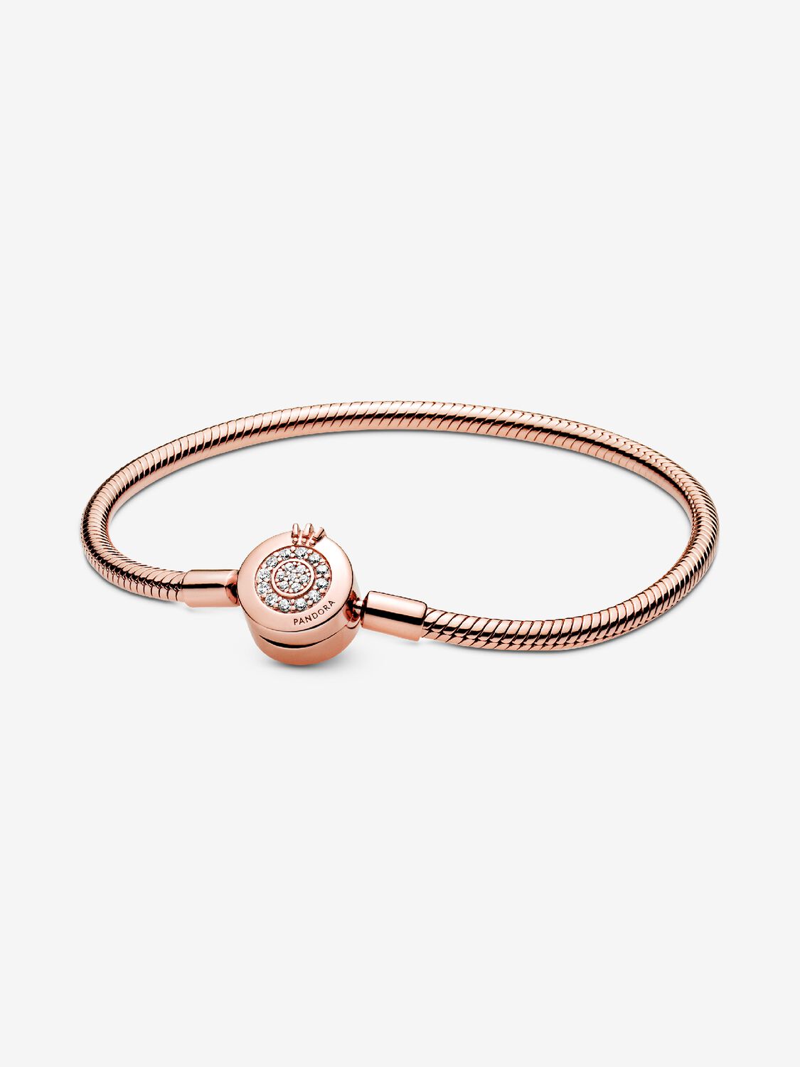Brazalete de cadena de serpiente Corona O resplandeciente Bañado en oro rosa de 14K