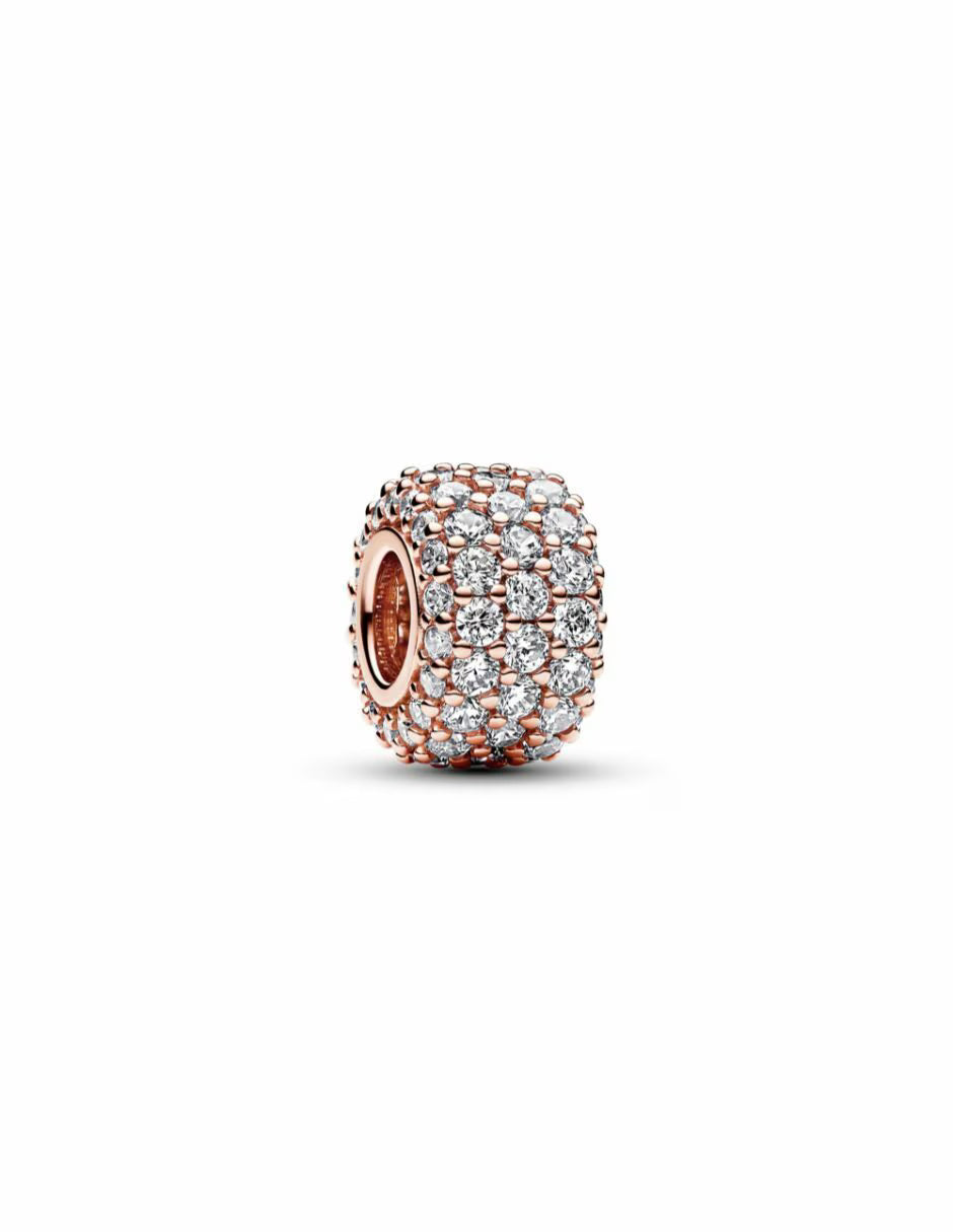 Charm Pavé Brillante bañado en Oro Rosa de 14k