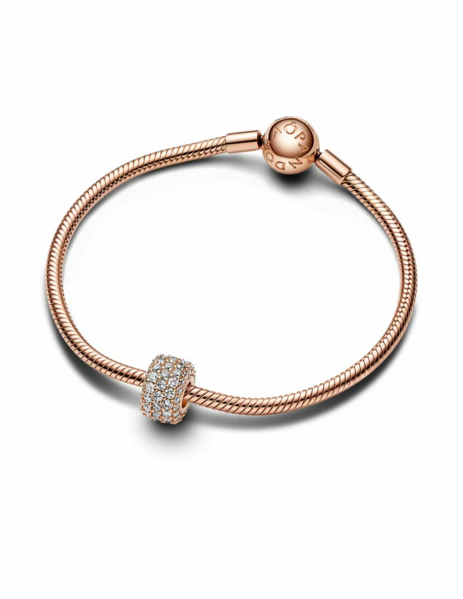 Charm Pavé Brillante bañado en Oro Rosa de 14k