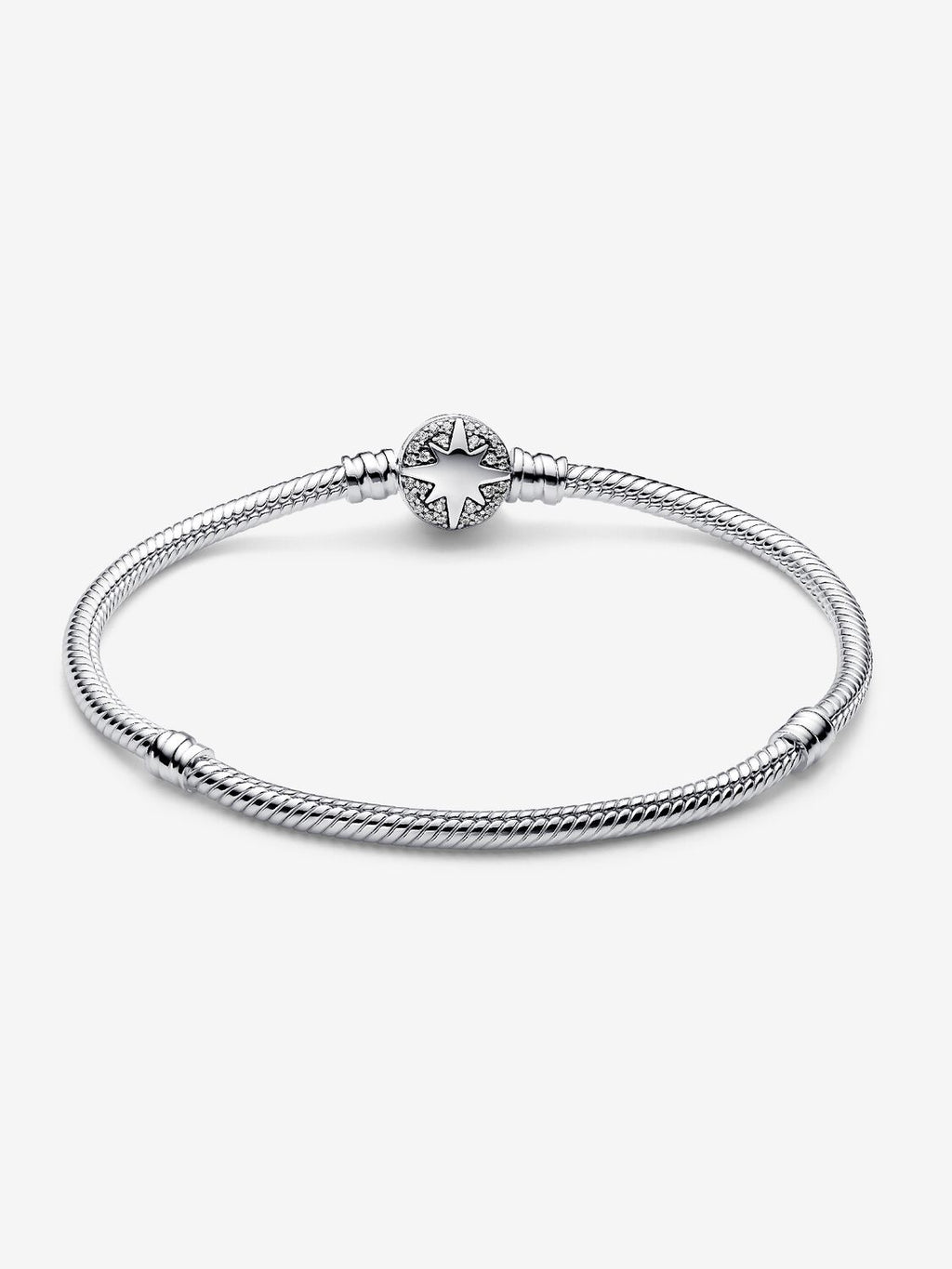 Brazalete cadena de serpiente con broche estrella polar Plata Esterlina