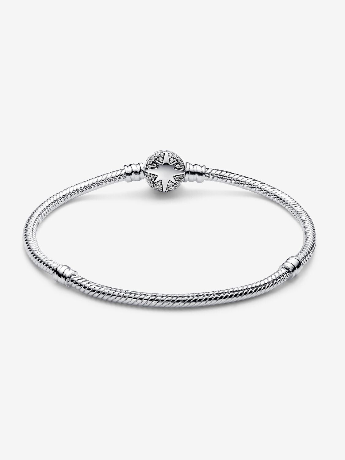 Brazalete cadena de serpiente con broche estrella polar Plata Esterlina