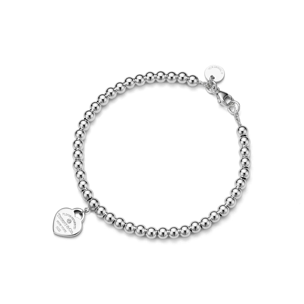 Tiffany Blue® Heart Tag Bead Bracelet in Silver, 4 mm