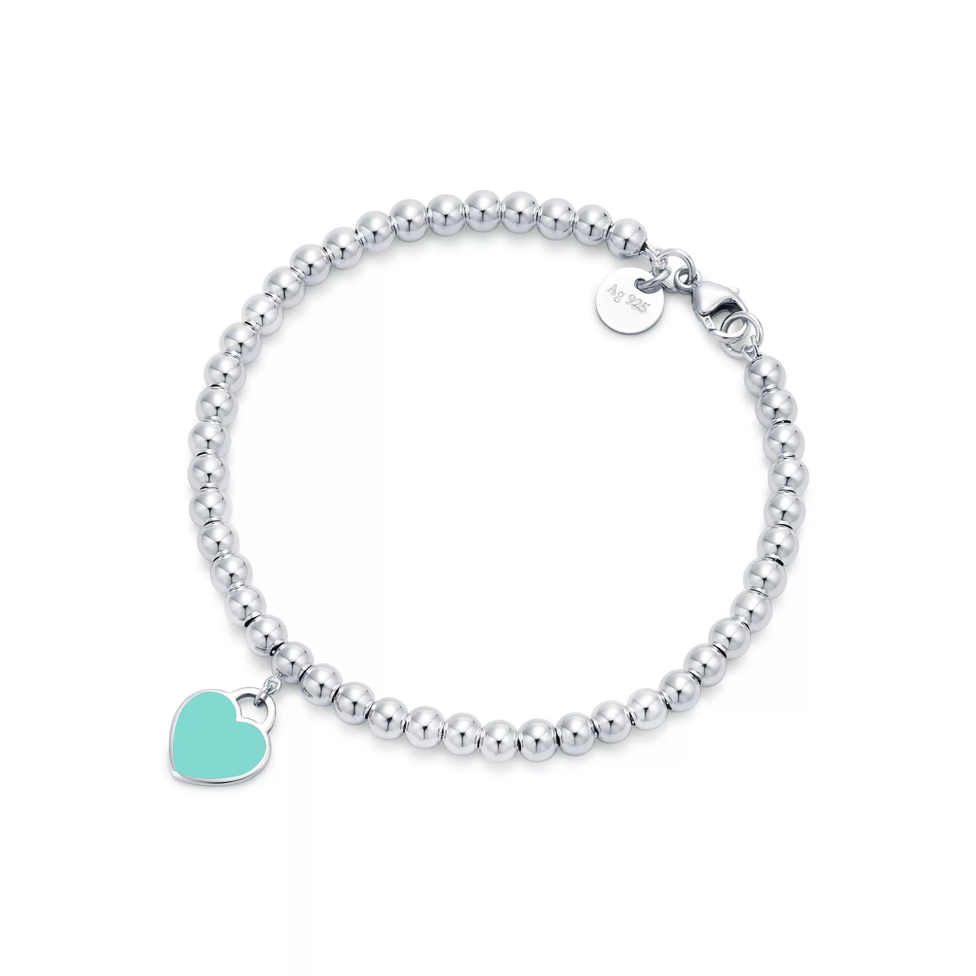 Tiffany Blue® Heart Tag Bead Bracelet in Silver, 4 mm