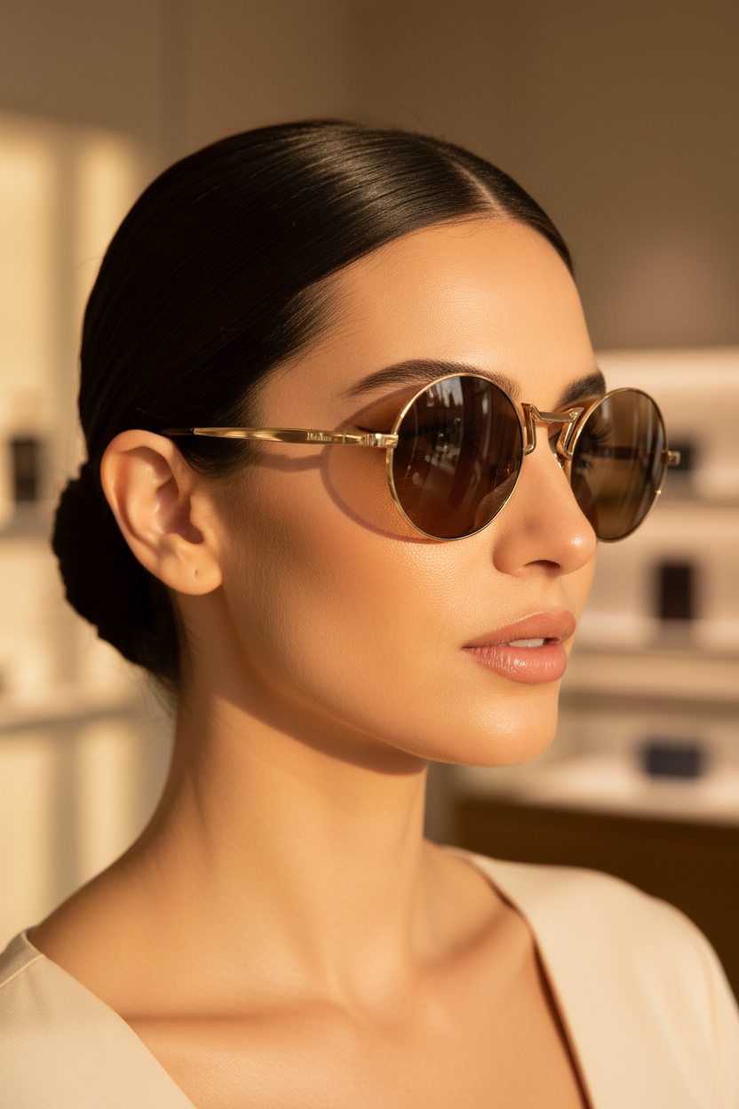 Retrato mujer con gafas MaxMara