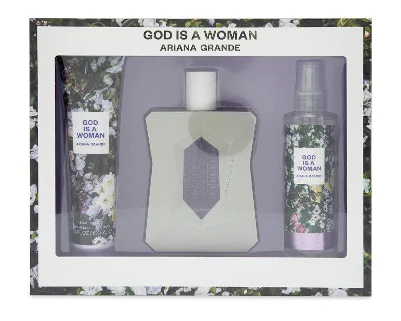 Ariana Grande: God Is A Woman EDP 100ML + Body Mist 118ML+ Body Soufflé 100ML EDP  Set De Dama  100ML